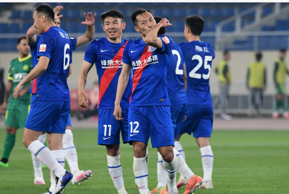 上海绿地申花客场战平广州富力，保持不败